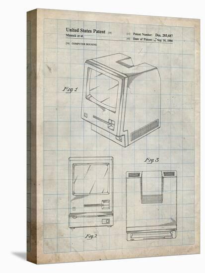 PP176- Antique Grid Parchment First Macintosh Computer Poster-Cole Borders-Stretched Canvas