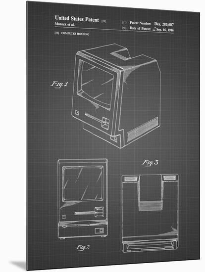 PP176- Black Grid First Macintosh Computer Poster-Cole Borders-Mounted Premium Giclee Print