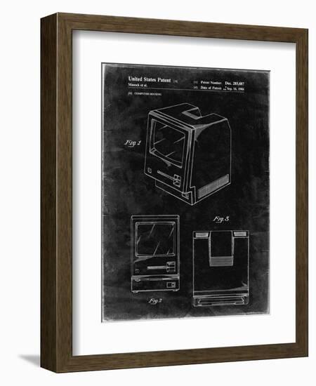 PP176- Black Grunge First Macintosh Computer Poster-Cole Borders-Framed Giclee Print