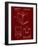 PP176- Burgundy First Macintosh Computer Poster-Cole Borders-Framed Giclee Print
