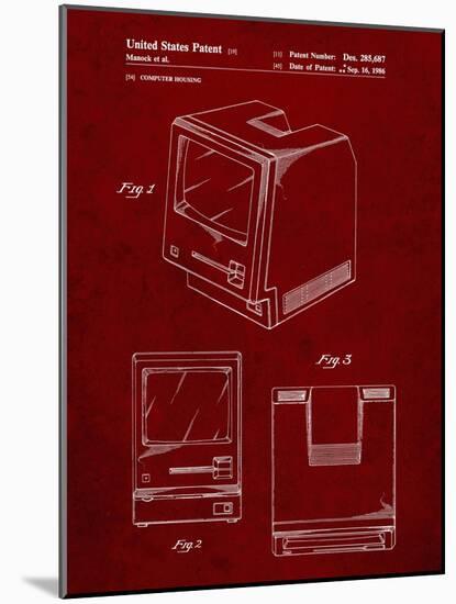 PP176- Burgundy First Macintosh Computer Poster-Cole Borders-Mounted Giclee Print