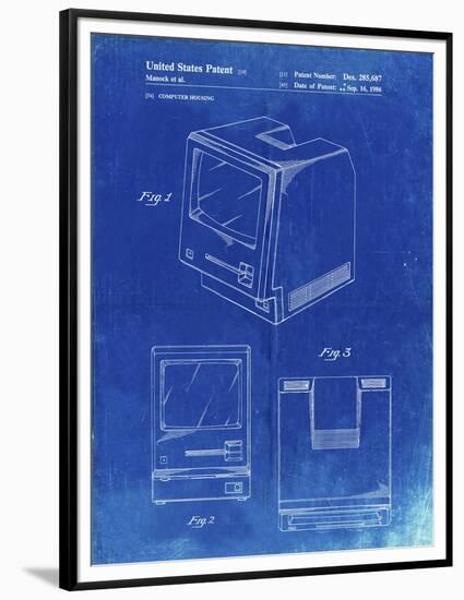 PP176- Faded Blueprint First Macintosh Computer Poster-Cole Borders-Framed Premium Giclee Print