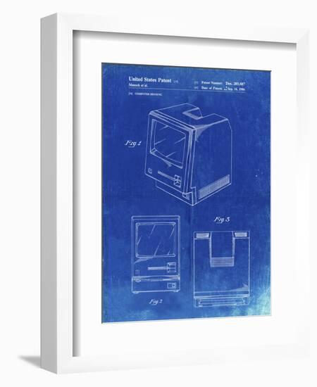 PP176- Faded Blueprint First Macintosh Computer Poster-Cole Borders-Framed Giclee Print