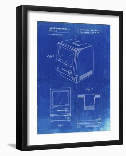 PP176- Faded Blueprint First Macintosh Computer Poster-Cole Borders-Framed Giclee Print