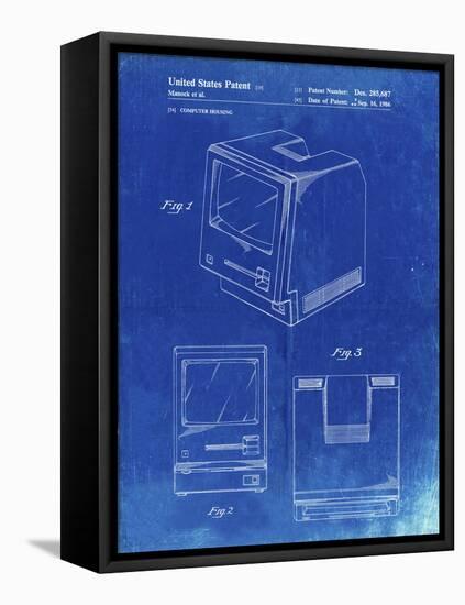 PP176- Faded Blueprint First Macintosh Computer Poster-Cole Borders-Framed Stretched Canvas