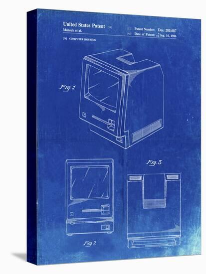 PP176- Faded Blueprint First Macintosh Computer Poster-Cole Borders-Stretched Canvas