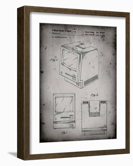 PP176- Faded Grey First Macintosh Computer Poster-Cole Borders-Framed Giclee Print