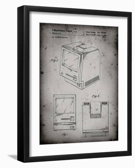 PP176- Faded Grey First Macintosh Computer Poster-Cole Borders-Framed Giclee Print