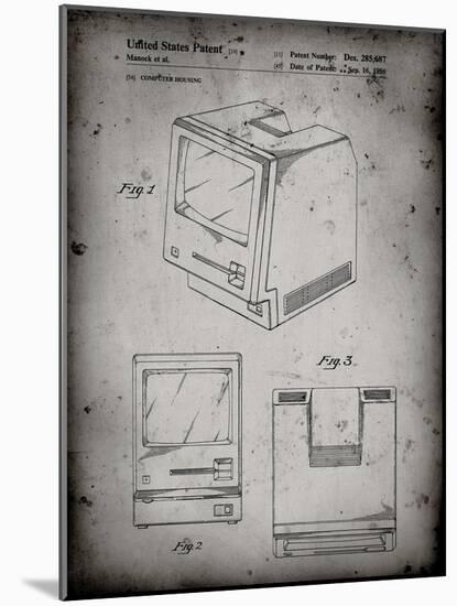 PP176- Faded Grey First Macintosh Computer Poster-Cole Borders-Mounted Giclee Print