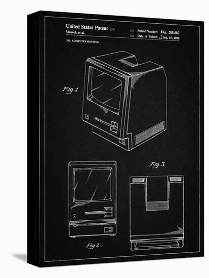 PP176- Vintage Black First Macintosh Computer Poster-Cole Borders-Stretched Canvas