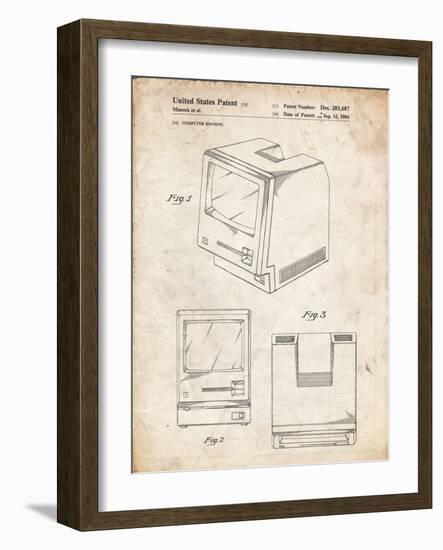 PP176- Vintage Parchment First Macintosh Computer Poster-Cole Borders-Framed Giclee Print