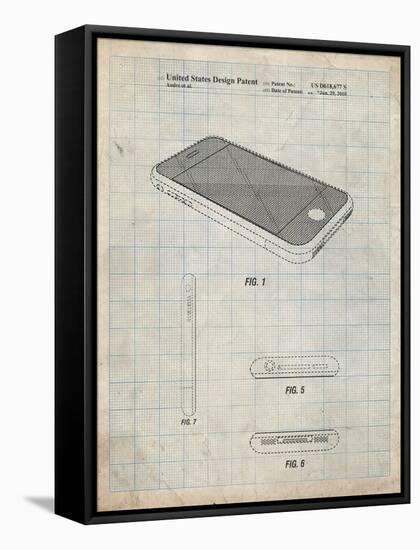 PP177- Antique Grid Parchment iPhone 3 Patent Poster-Cole Borders-Framed Stretched Canvas