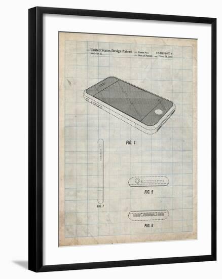 PP177- Antique Grid Parchment iPhone 3 Patent Poster-Cole Borders-Framed Giclee Print