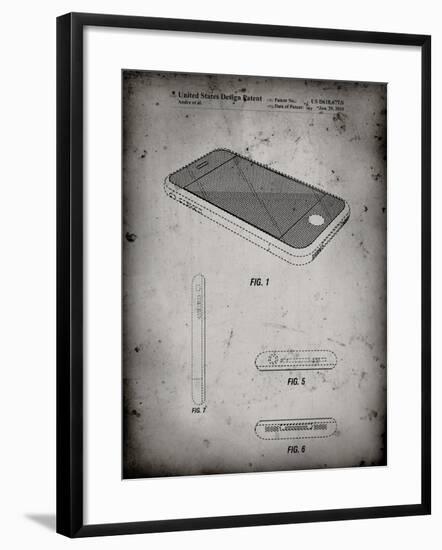 PP177- Faded Grey iPhone 3 Patent Poster-Cole Borders-Framed Giclee Print