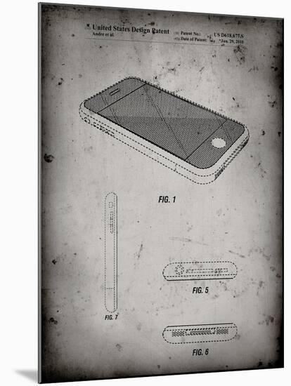 PP177- Faded Grey iPhone 3 Patent Poster-Cole Borders-Mounted Giclee Print