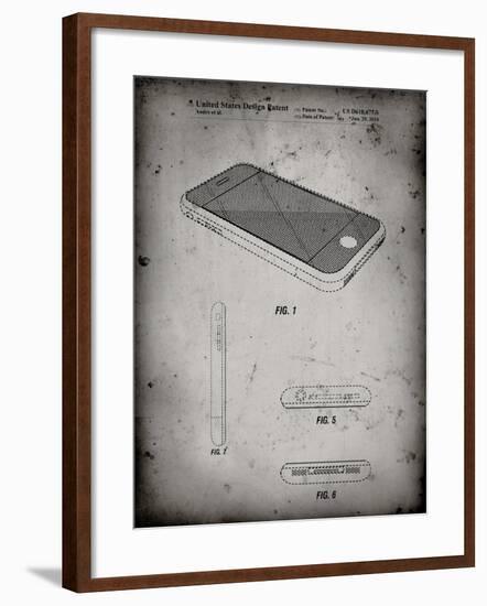 PP177- Faded Grey iPhone 3 Patent Poster-Cole Borders-Framed Giclee Print