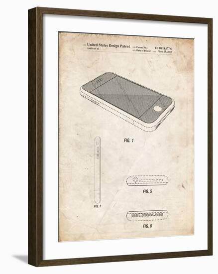 PP177- Vintage Parchment iPhone 3 Patent Poster-Cole Borders-Framed Giclee Print