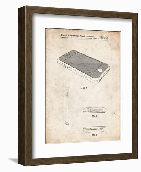 PP177- Vintage Parchment iPhone 3 Patent Poster-Cole Borders-Framed Giclee Print