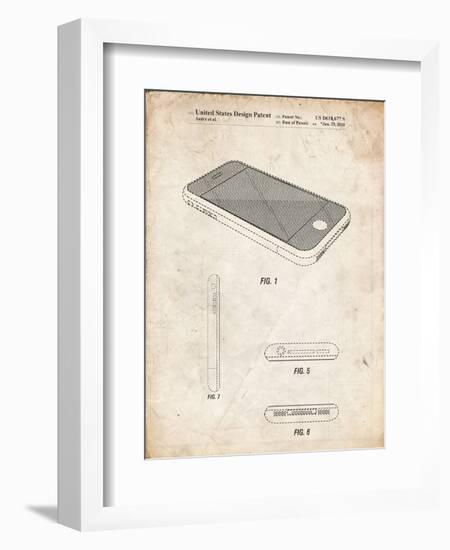 PP177- Vintage Parchment iPhone 3 Patent Poster-Cole Borders-Framed Giclee Print