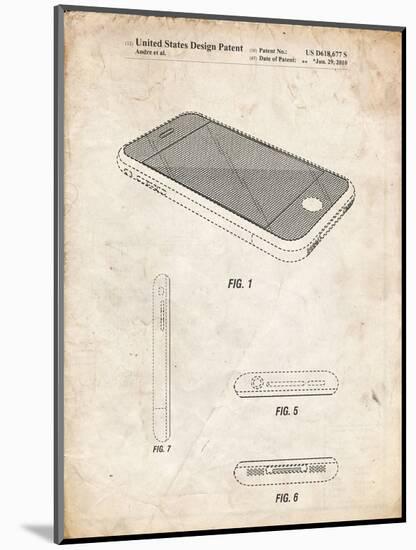 PP177- Vintage Parchment iPhone 3 Patent Poster-Cole Borders-Mounted Giclee Print
