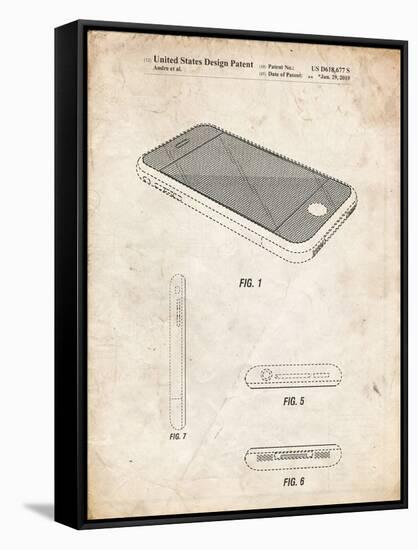 PP177- Vintage Parchment iPhone 3 Patent Poster-Cole Borders-Framed Stretched Canvas