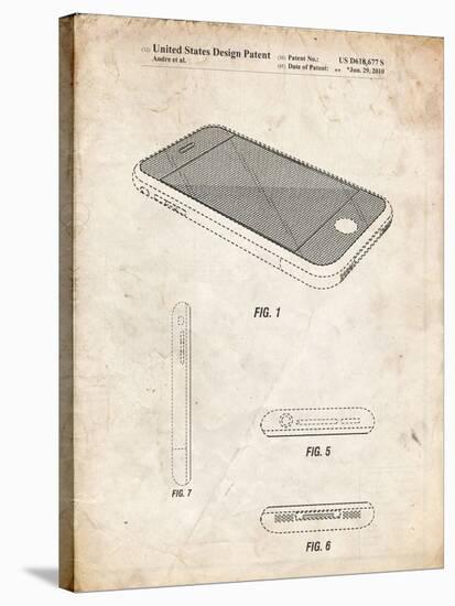 PP177- Vintage Parchment iPhone 3 Patent Poster-Cole Borders-Stretched Canvas