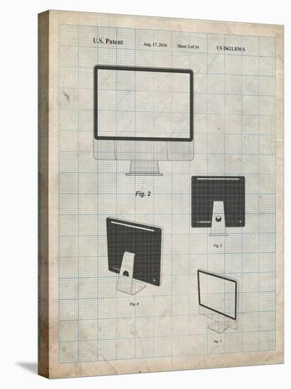 PP178- Antique Grid Parchment iMac Computer Mid 2010 Patent Poster-Cole Borders-Stretched Canvas