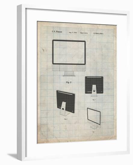 PP178- Antique Grid Parchment iMac Computer Mid 2010 Patent Poster-Cole Borders-Framed Giclee Print