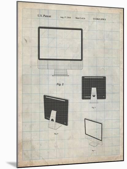 PP178- Antique Grid Parchment iMac Computer Mid 2010 Patent Poster-Cole Borders-Mounted Giclee Print