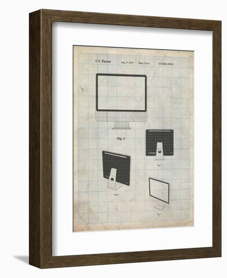 PP178- Antique Grid Parchment iMac Computer Mid 2010 Patent Poster-Cole Borders-Framed Giclee Print