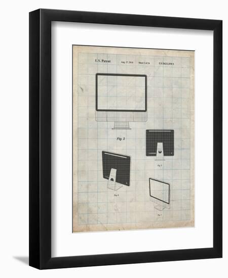PP178- Antique Grid Parchment iMac Computer Mid 2010 Patent Poster-Cole Borders-Framed Giclee Print