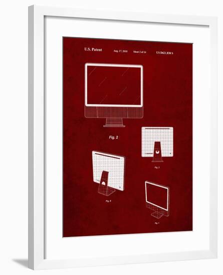 PP178- Burgundy iMac Computer Mid 2010 Patent Poster-Cole Borders-Framed Giclee Print