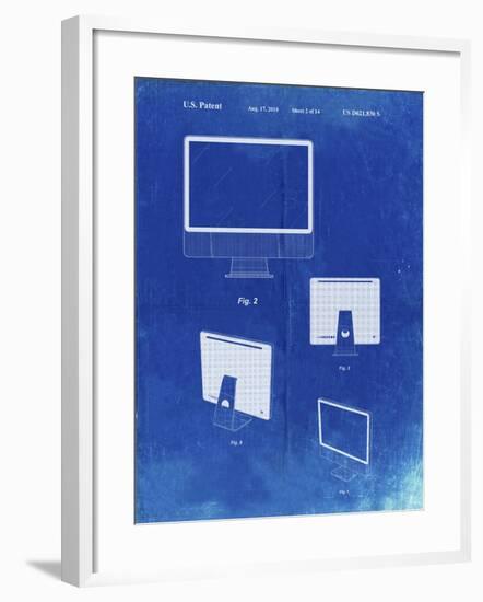 PP178- Faded Blueprint iMac Computer Mid 2010 Patent Poster-Cole Borders-Framed Giclee Print