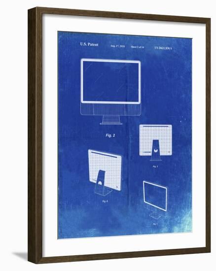 PP178- Faded Blueprint iMac Computer Mid 2010 Patent Poster-Cole Borders-Framed Giclee Print