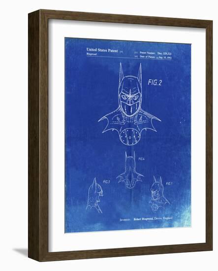 PP18 Faded Blueprint-Borders Cole-Framed Giclee Print