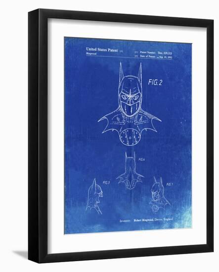 PP18 Faded Blueprint-Borders Cole-Framed Giclee Print