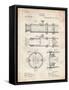 PP180- Vintage Parchment Antique Telescope 1891 Patent Poster-Cole Borders-Framed Stretched Canvas