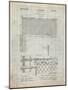 PP181- Antique Grid Parchment Tennis Net Patent Poster-Cole Borders-Mounted Giclee Print