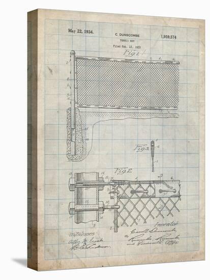 PP181- Antique Grid Parchment Tennis Net Patent Poster-Cole Borders-Stretched Canvas