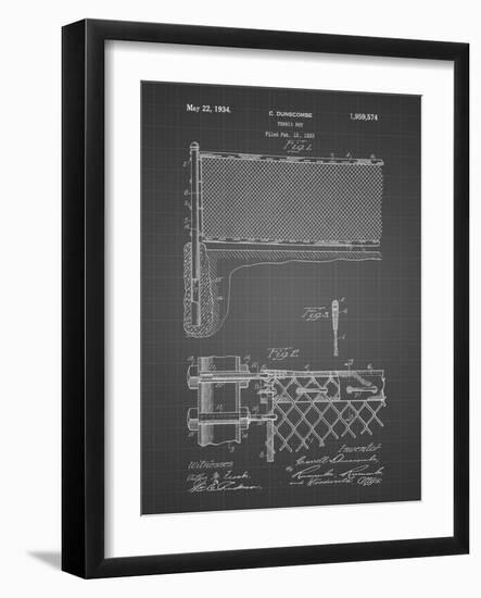 PP181- Black Grid Tennis Net Patent Poster-Cole Borders-Framed Giclee Print