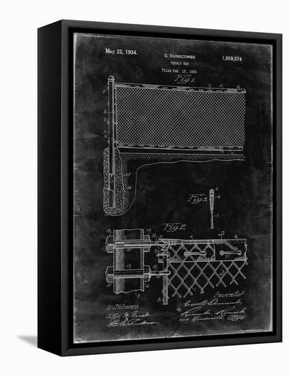 PP181- Black Grunge Tennis Net Patent Poster-Cole Borders-Framed Stretched Canvas