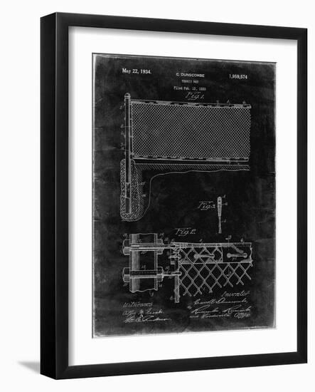 PP181- Black Grunge Tennis Net Patent Poster-Cole Borders-Framed Giclee Print