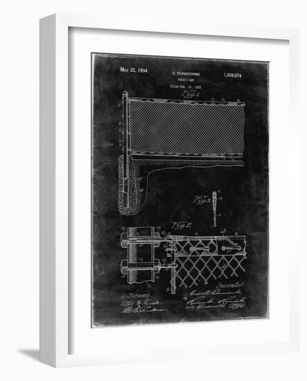 PP181- Black Grunge Tennis Net Patent Poster-Cole Borders-Framed Giclee Print