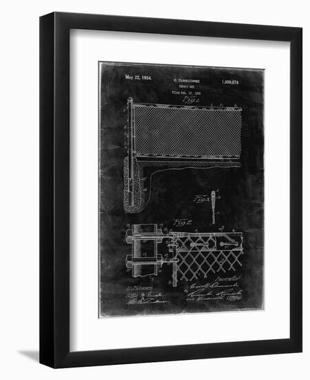 PP181- Black Grunge Tennis Net Patent Poster-Cole Borders-Framed Premium Giclee Print