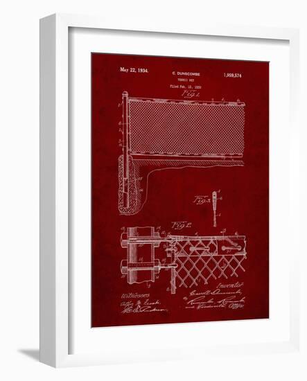 PP181- Burgundy Tennis Net Patent Poster-Cole Borders-Framed Giclee Print