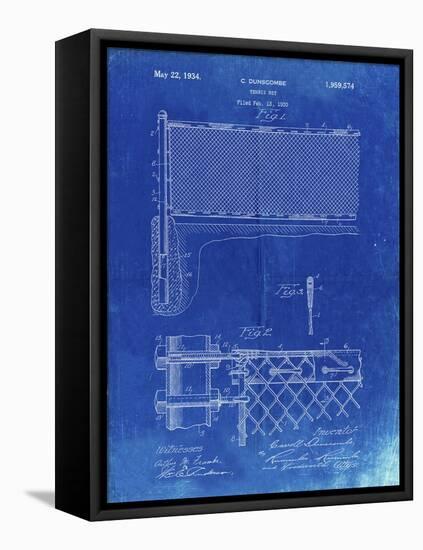 PP181- Faded Blueprint Tennis Net Patent Poster-Cole Borders-Framed Stretched Canvas