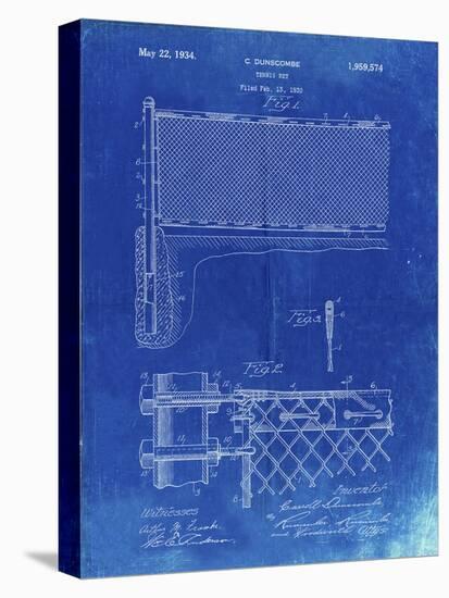 PP181- Faded Blueprint Tennis Net Patent Poster-Cole Borders-Stretched Canvas