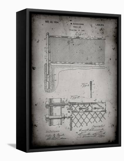 PP181- Faded Grey Tennis Net Patent Poster-Cole Borders-Framed Stretched Canvas