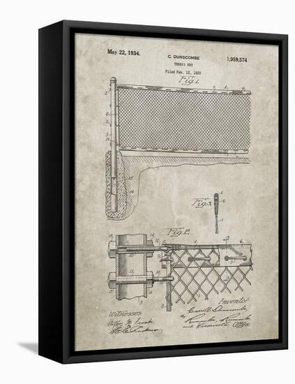 PP181- Sandstone Tennis Net Patent Poster-Cole Borders-Framed Stretched Canvas