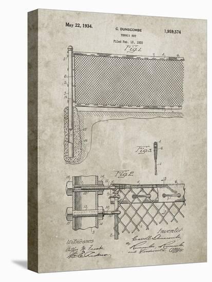 PP181- Sandstone Tennis Net Patent Poster-Cole Borders-Stretched Canvas